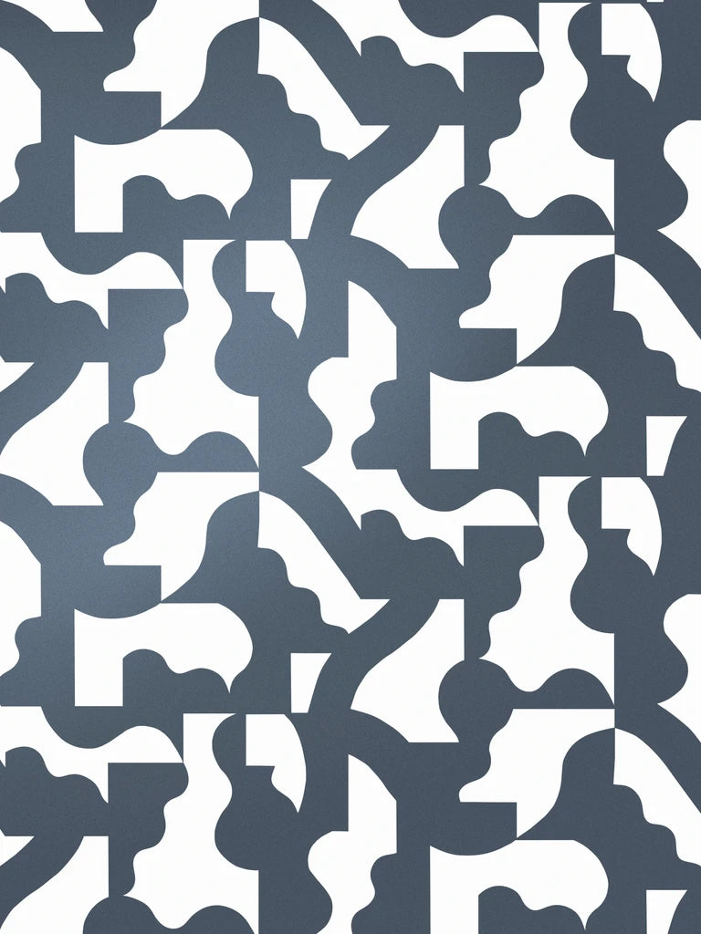 media image for Mixed Signals Wallpaper in Gunmetal and White by Thatcher Studio 290