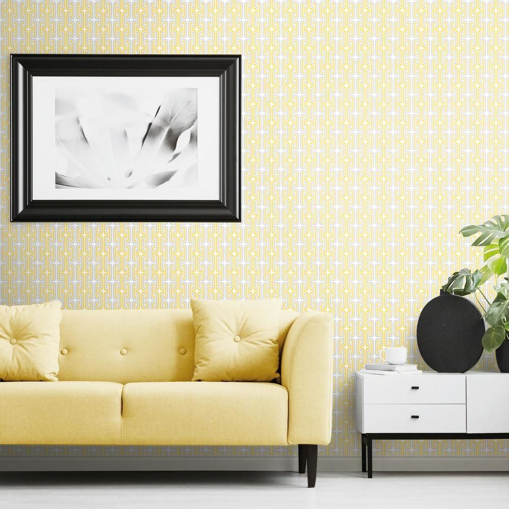 Mod Lattice Peel & Stick Wallpaper in Yellow
