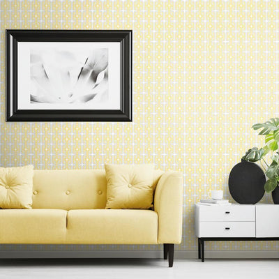 product image for Mod Lattice Peel & Stick Wallpaper in Yellow by RoomMates for York Wallcoverings 96