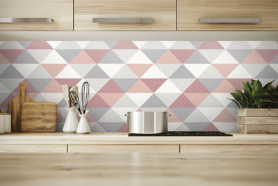product image for Mod Triangle Peel-and-Stick Wallpaper in Pink and Grey by NextWall 18