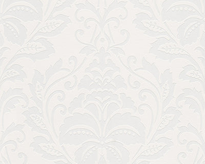 product image of sample modern damask wallpaper in ivory and beige design by bd wall 1 554