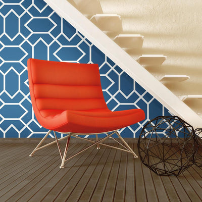 product image for Modern Geometric Peel & Stick Wallpaper in Blue by RoomMates for York Wallcoverings 78