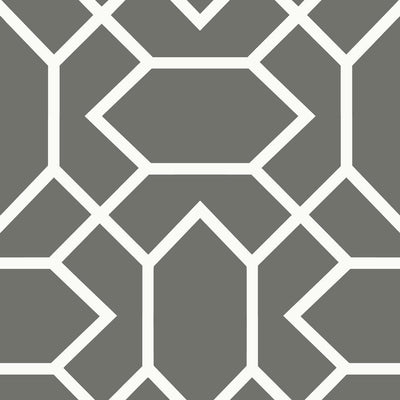 product image of sample modern geometric peel stick wallpaper in dark grey by roommates for york wallcoverings 1 590