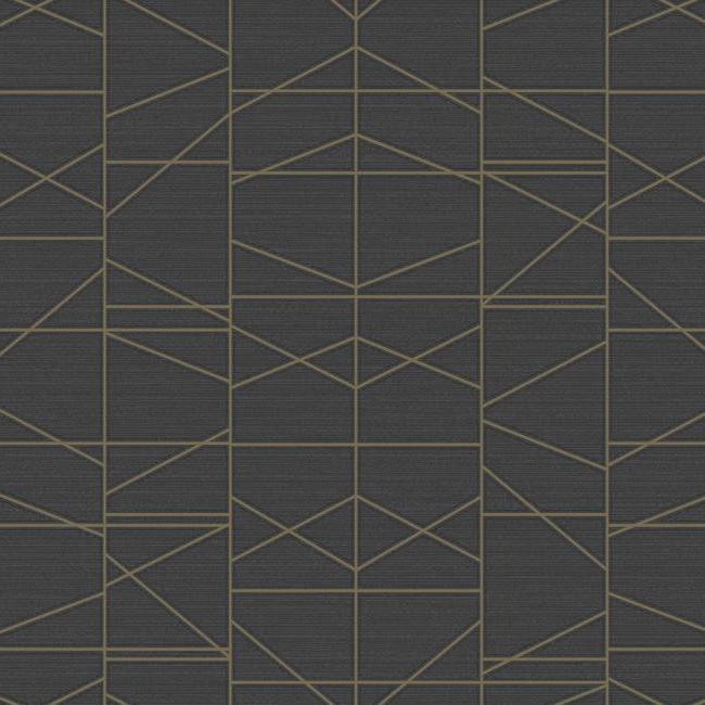 media image for sample modern perspective wallpaper in black and gold from the geometric resource collection by york wallcoverings 1 283