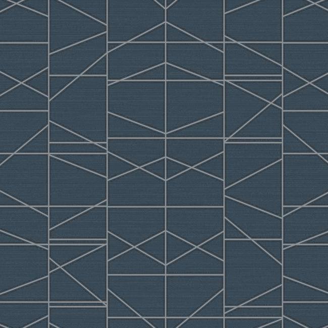 media image for Modern Perspective Wallpaper in Navy and Silver from the Geometric Resource Collection by York Wallcoverings 280