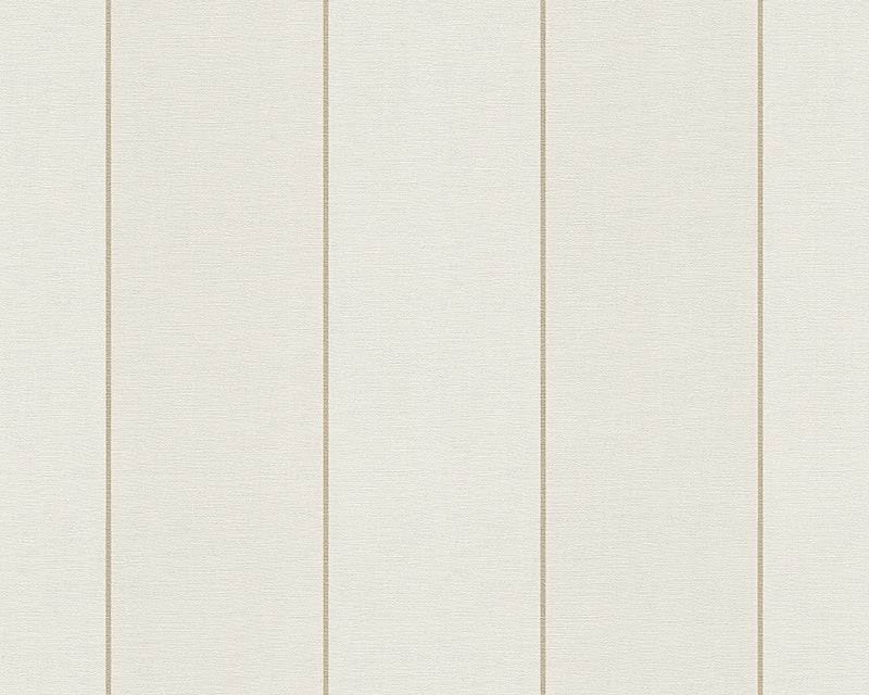 media image for Modern Stripes Large Wallpaper in Cream and Metallic design by BD Wall 245
