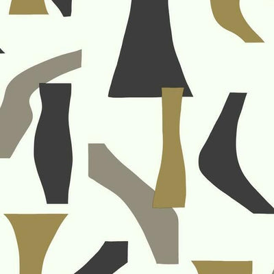 product image of Modernist Peel & Stick Wallpaper in Black and Gold by York Wallcoverings 551