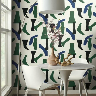 product image for Modernist Peel & Stick Wallpaper in Green and Blue by York Wallcoverings 38
