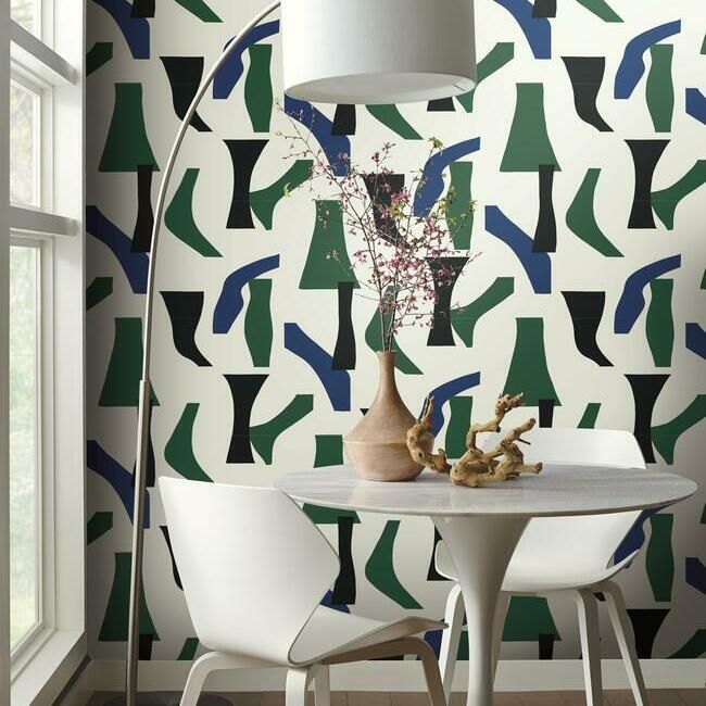 media image for Modernist Peel & Stick Wallpaper in Green and Blue by York Wallcoverings 248
