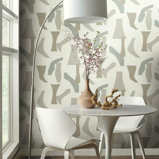 media image for Modernist Peel & Stick Wallpaper in Neutral by York Wallcoverings 220