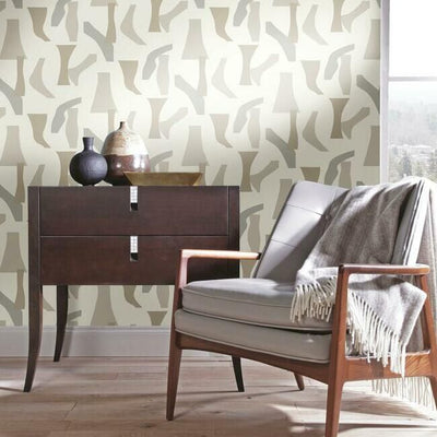product image for Modernist Peel & Stick Wallpaper in Neutral by York Wallcoverings 6