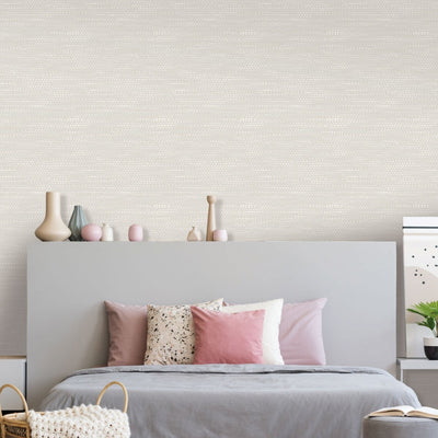 product image for Moire Dots Self-Adhesive Wallpaper in Pearl Grey design by Tempaper 56