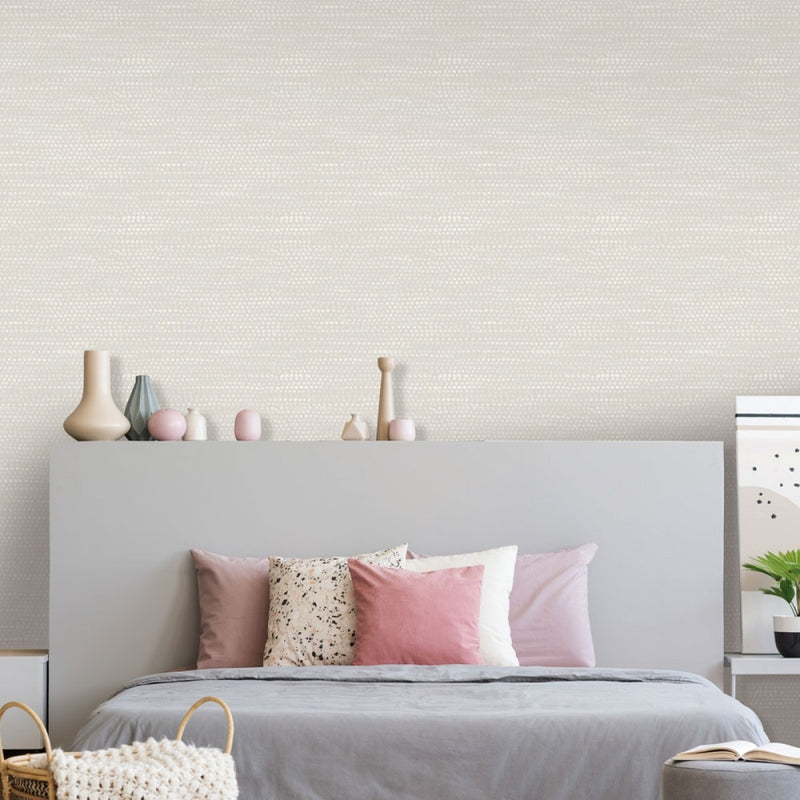 media image for Moire Dots Self-Adhesive Wallpaper in Pearl Grey design by Tempaper 21