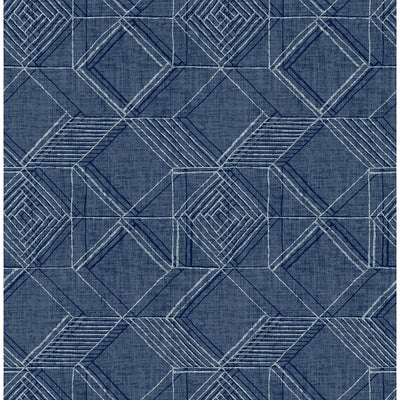 product image for Moki Lattice Geometric Wallpaper in Blue from the Pacifica Collection by Brewster Home Fashions 61