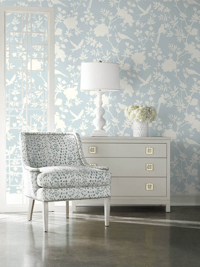 product image for Mono Toile Peel-and-Stick Wallpaper in Hampton Blue from the Luxe Haven Collection by Lillian August 47