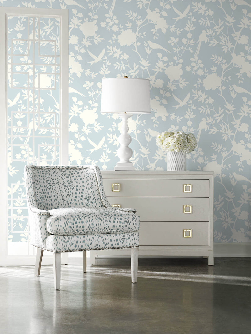 media image for Mono Toile Peel-and-Stick Wallpaper in Hampton Blue from the Luxe Haven Collection by Lillian August 269