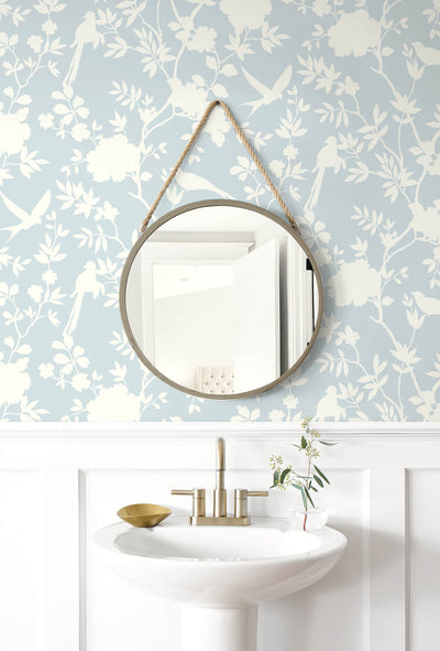 product image for Mono Toile Peel-and-Stick Wallpaper in Hampton Blue from the Luxe Haven Collection by Lillian August 2