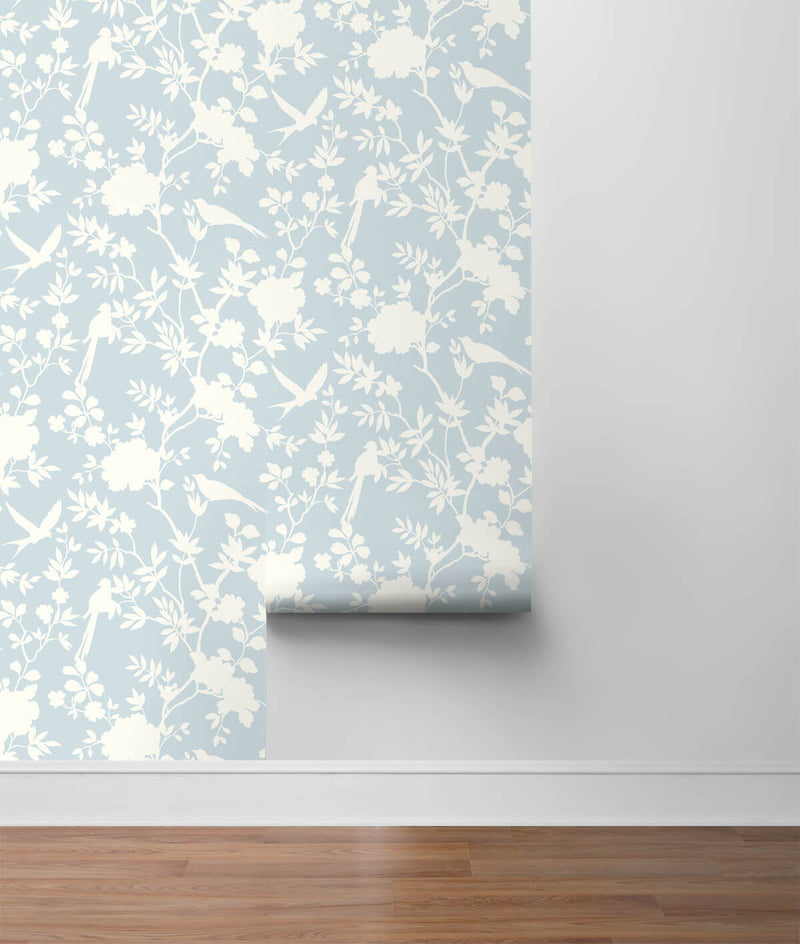 media image for Mono Toile Peel-and-Stick Wallpaper in Hampton Blue from the Luxe Haven Collection by Lillian August 285