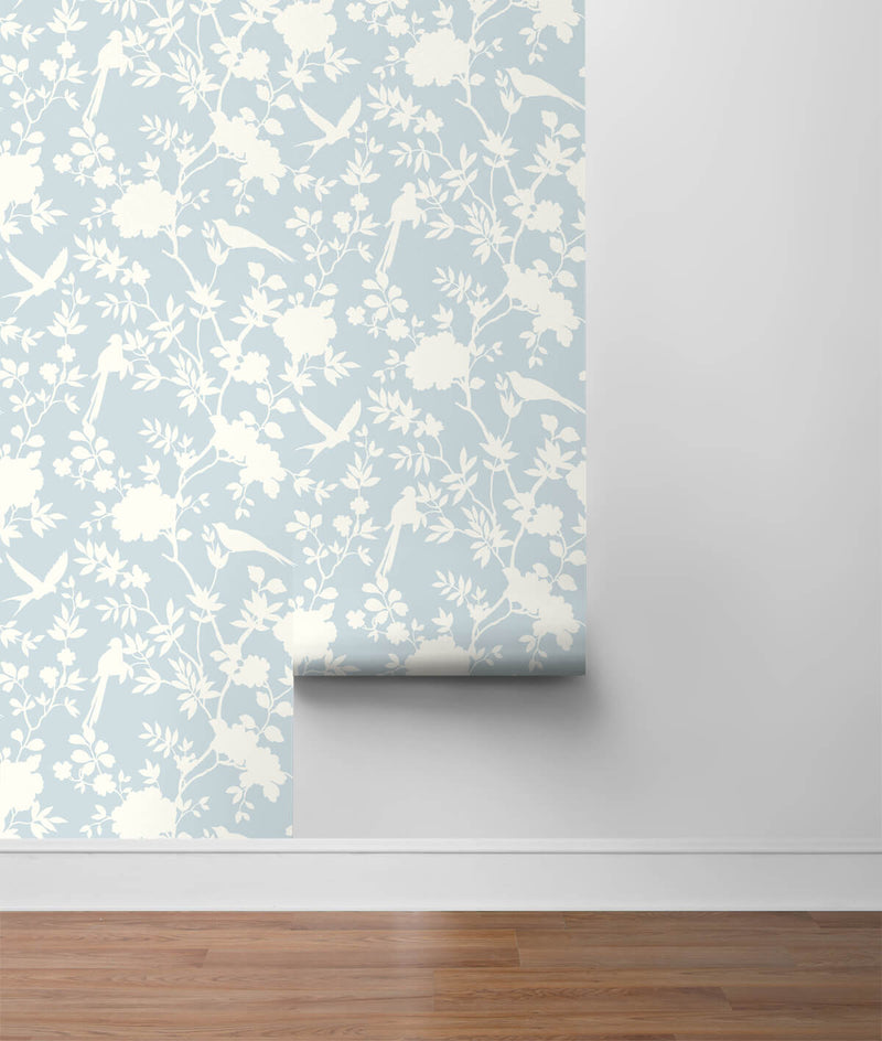 media image for Mono Toile Peel-and-Stick Wallpaper in Hampton Blue from the Luxe Haven Collection by Lillian August 221