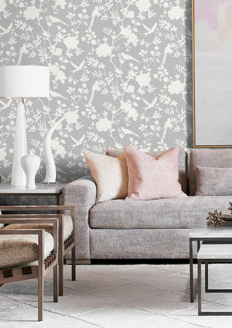 media image for Mono Toile Peel-and-Stick Wallpaper in Harbor Mist from the Luxe Haven Collection by Lillian August 237