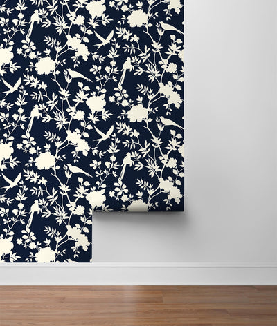 product image for Mono Toile Peel-and-Stick Wallpaper in Midnight Blue from the Luxe Haven Collection by Lillian August 54