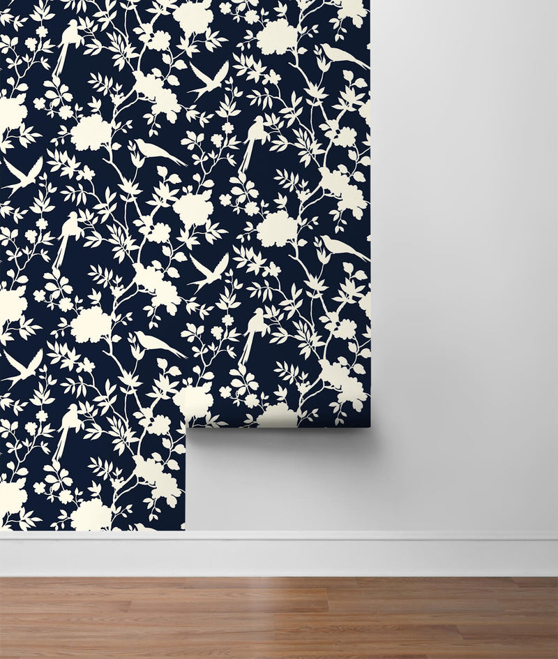 media image for Mono Toile Peel-and-Stick Wallpaper in Midnight Blue from the Luxe Haven Collection by Lillian August 289