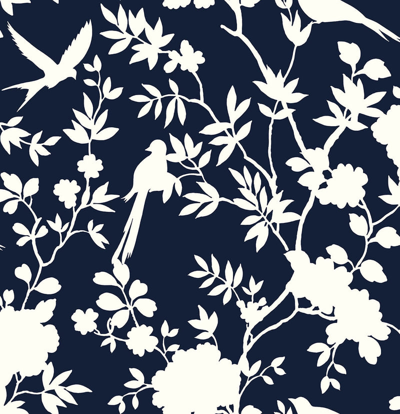 media image for Mono Toile Peel-and-Stick Wallpaper in Midnight Blue from the Luxe Haven Collection by Lillian August 210