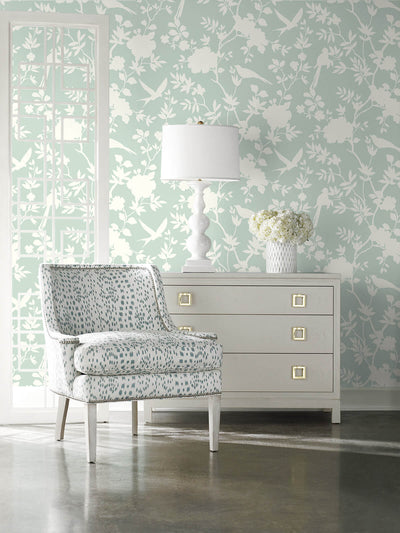 product image for Mono Toile Peel-and-Stick Wallpaper in Seaglass from the Luxe Haven Collection by Lillian August 16
