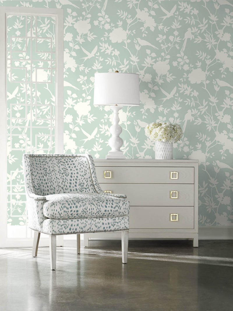 media image for Mono Toile Peel-and-Stick Wallpaper in Seaglass from the Luxe Haven Collection by Lillian August 277