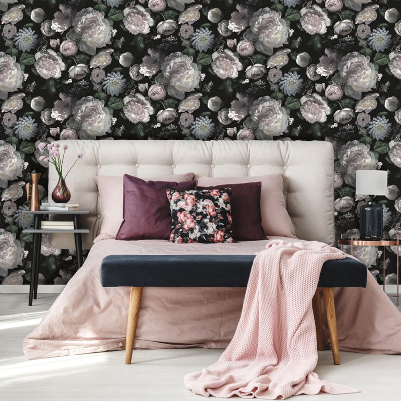 media image for Moody Floral Self-Adhesive Wallpaper by Tempaper 234