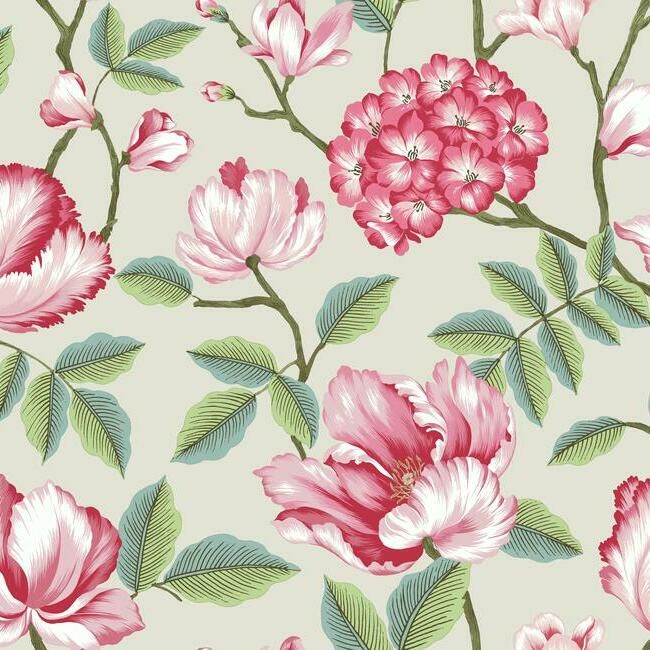 media image for Morning Garden Wallpaper in Beige from the Grandmillennial Collection by York Wallcoverings 29