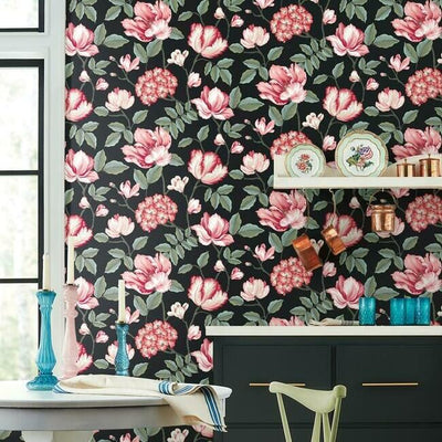 product image of Morning Garden Wallpaper in Black from the Grandmillennial Collection by York Wallcoverings 529
