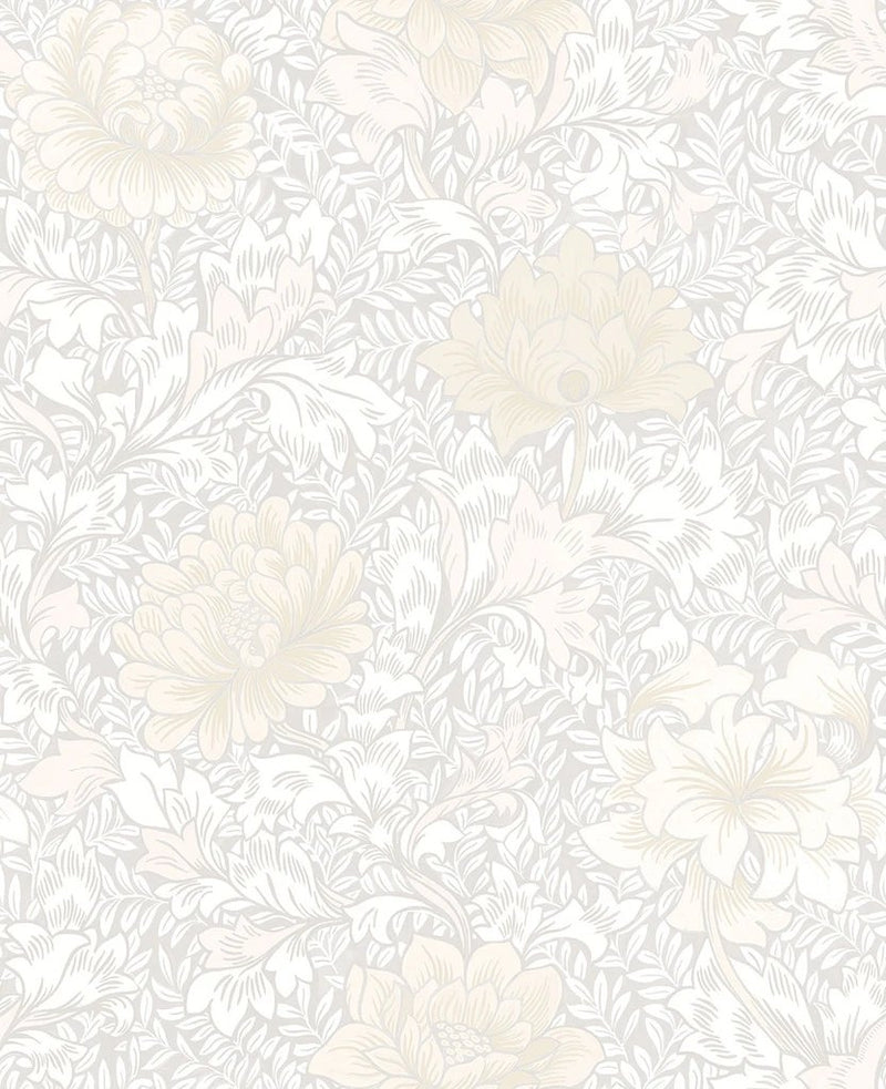 media image for Morrissey Flower Wallpaper in Frost from the Sanctuary Collection by Mayflower Wallpaper 241
