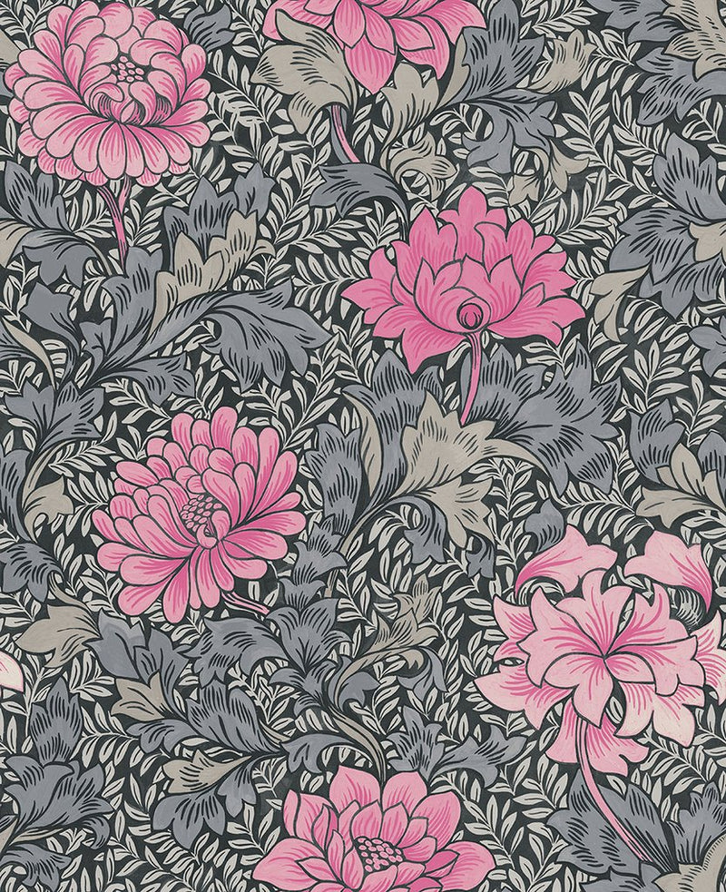media image for sample morrissey flower wallpaper in raspberry from the sanctuary collection by mayflower wallpaper 1 215