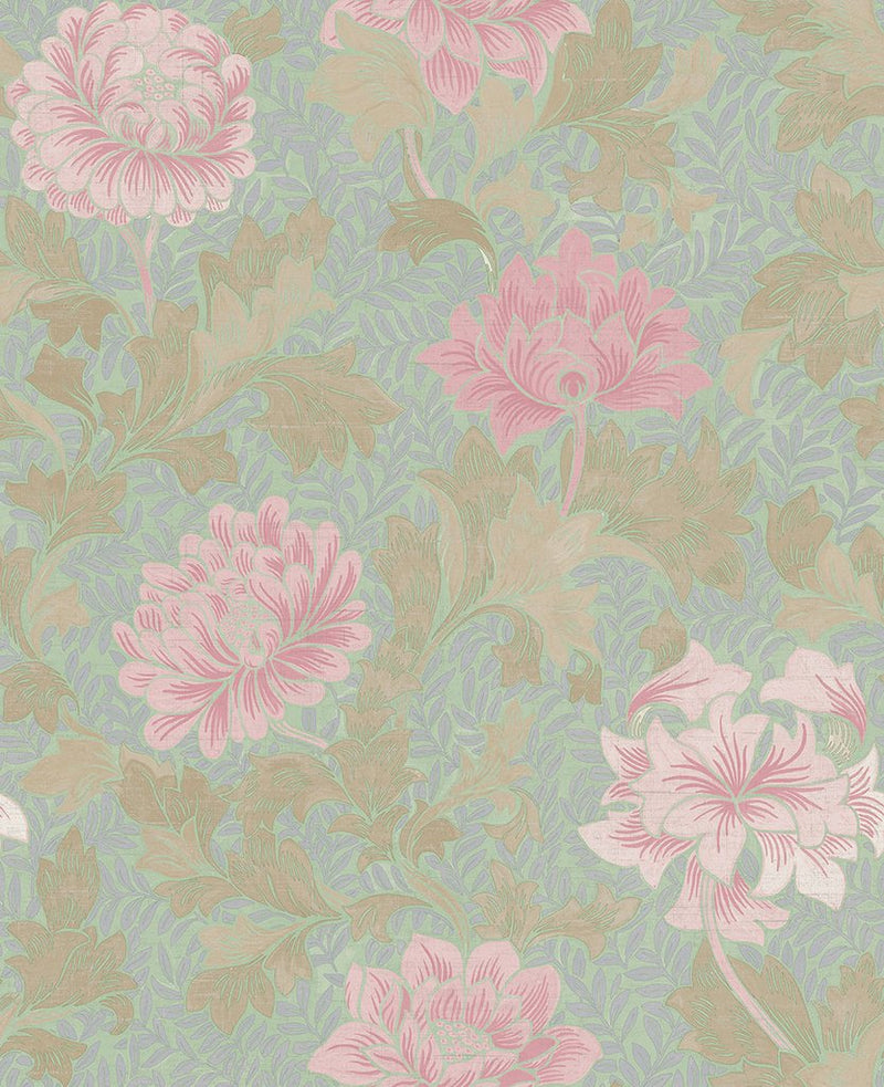 media image for Morrissey Flower Wallpaper in Thunderbird from the Sanctuary Collection by Mayflower Wallpaper 299