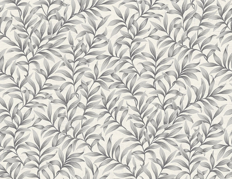 media image for sample morrissey leaf wallpaper in pewter from the sanctuary collection by mayflower wallpaper 1 287