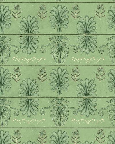 product image of sample mykonos villa motif wallpaper in island green from the sundance villa collection by mind the gap 1 52