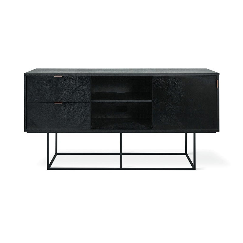 media image for Myles Media Stand in Black Oak by Gus Modern 21