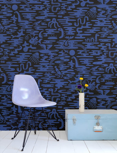 product image for Mystic Lagoon Wallpaper in Aster design by Aimee Wilder 0