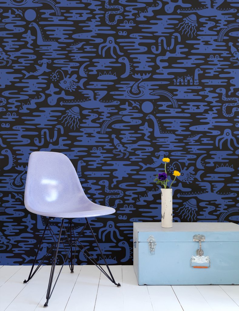 media image for Mystic Lagoon Wallpaper in Aster design by Aimee Wilder 286