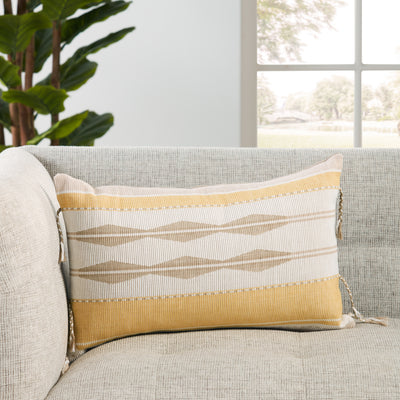 product image for Navida Mahalia Down Yellow & Light Taupe Pillow 4 4