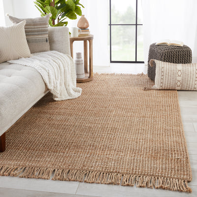 product image for Sauza Natural Solid Beige & Ivory Rug by Jaipur Living 75