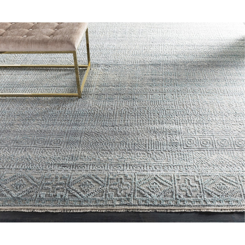media image for Nobility NBI-2300 Hand Knotted Rug in Teal & White by Surya 239