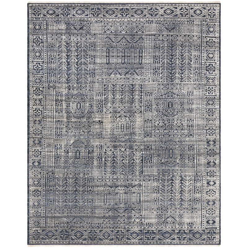 media image for Nobility NBI-2302 Hand Knotted Rug in Dark Blue & Ink by Surya 222