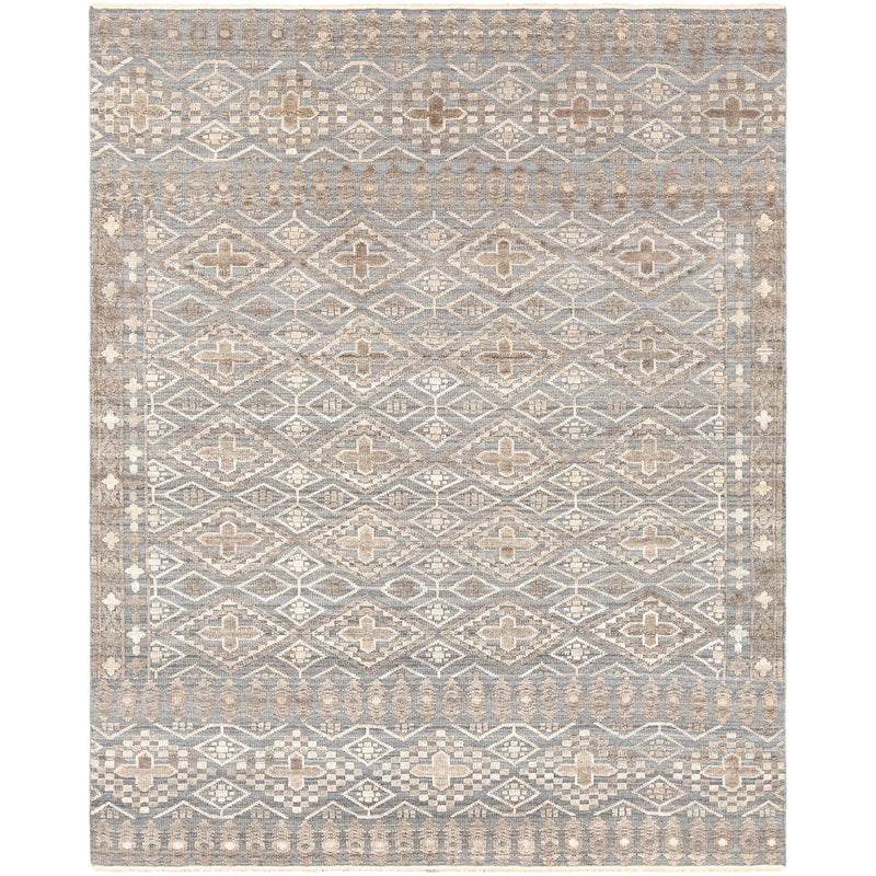 media image for Nobility NBI-2304 Hand Knotted Rug in Medium Gray & Khaki by Surya 287