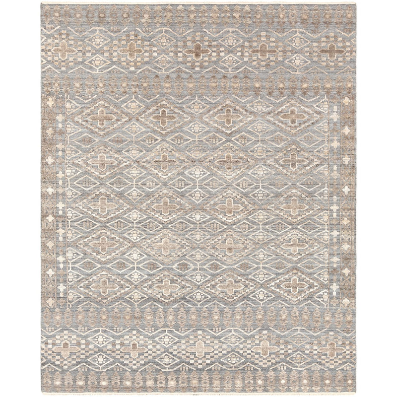 media image for Nobility NBI-2304 Hand Knotted Rug in Medium Gray & Khaki by Surya 245
