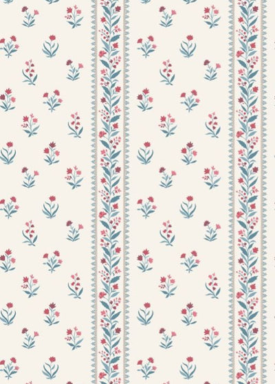 product image of Signature Petit Dapuri Blue/Red Wallpaper by Nina Campbell 566