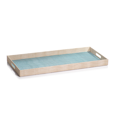 product image for galera long rectangular abaca silk tray by zodax ncx 2855 1 61