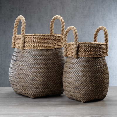 product image for loyola rattan basket w jute rope handle by zodax ncx 2957 2 68