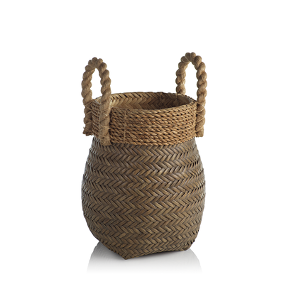 product image for loyola rattan basket w jute rope handle by zodax ncx 2957 1 5